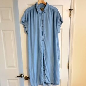Light Blue Denim Shirt Dress